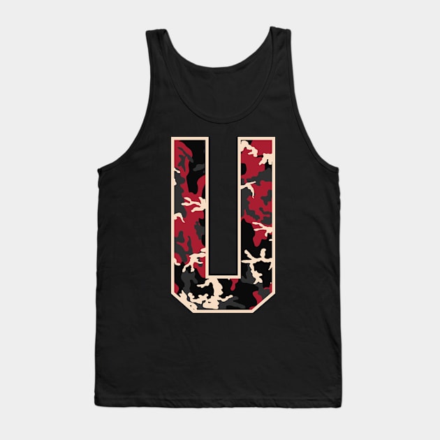 Initial Capital Letter U Camo Alphabet Gift Women Men Kids Tank Top by teeleoshirts